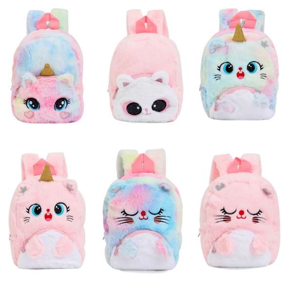 Cute Plush Unicorn Toddler Mini Travel Bag Princess Plush Backpack for Girls 1-6 - Picture 16 of 16